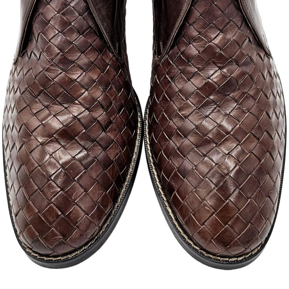 Cole Haan Cambridge Brown Woven Leather Chukka Boots Mens 8.5M Dress Shoes Ankle - Picture 10 of 16